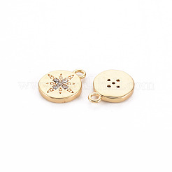 Brass Micro Pave Clear Cubic Zirconia Charms&nbsp;KK-S356-458-NF