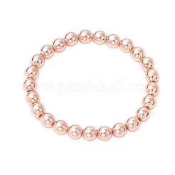 3Pcs Electroplate Non-magnetic Synthetic Hematite Round Beads Stretch Bracelets for Women&nbsp;BJEW-JB11944