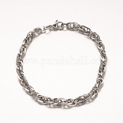 Tarnish Resistant 304 Stainless Steel Rope Chain Bracelets&nbsp;BJEW-L531-04P