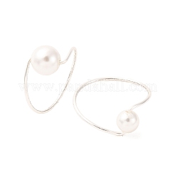 2Pcs Copper Wire Wrapped Shell Pearl Round Bead Finger Rings&nbsp;RJEW-JR00936