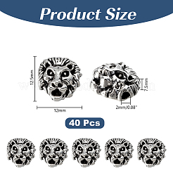 40Pcs Tibetan Style Alloy Beads&nbsp;TIBEB-HY0001-16