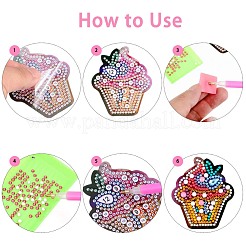 Cake Shape DIY 5D Diamond Painting Keychain&nbsp;DIY-WH0161-94