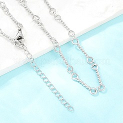 4MM 304 Stainless Steel Twisted Bar Link Chain Necklaces for Women Men&nbsp;NJEW-Z115-06P