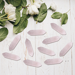 10Pcs Faceted Natural Rose Quartz Healing Stones&nbsp;G-SC0001-61