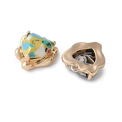 Brass Glass Charms&nbsp;KK-D355-01G