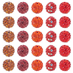 100Pcs 5 Colors Pave Disco Ball Beads&nbsp;RB-TA0001-25