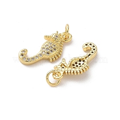 Brass Micro Pave Cubic Zirconia Pendants&nbsp;KK-D502-26B-G