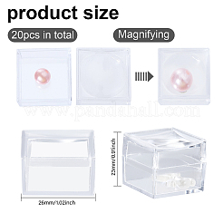 20Pcs Transparent Plastic Ring Viewer Magnifier Boxes&nbsp;CON-CA0001-024