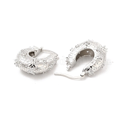 Clear Cubic Zirconia Thick Hoop Earrings&nbsp;EJEW-P213-08P