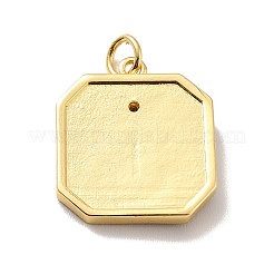 Rack Plating Brass Micro Pave Cubic Zirconia Pendants&nbsp;KK-M230-18G