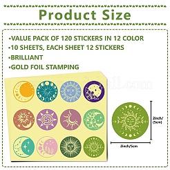 Paper Self Adhesive Gold Foil Embossed Stickers&nbsp;DIY-WH0434-014