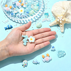 60Pcs 10 Styles Beach Theme Opaque Resin Cabochons&nbsp;RE-FS01E3-01