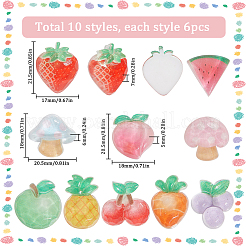 60Pcs 10 Styles Opaque Resin Cabochons&nbsp;RESI-SC0005-92