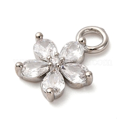 Brass Micro Pave Cubic Zirconia Pendants&nbsp;KK-I276-05P-01B
