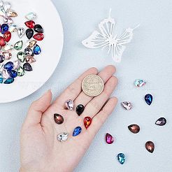 Pointed Back Glass Rhinestone Cabochons&nbsp;RGLA-OC0001-10