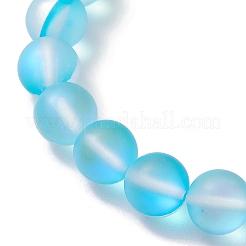 8mm Round Dyed Synthetic Moonstone Beaded Stretch Bracelets&nbsp;BJEW-JB10308-05