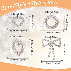 8PCS 4Style Alloy Rhinestone Buckle Clasps&nbsp;FIND-GO0001-47