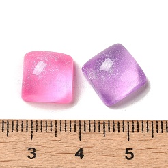 Transparent Resin Decoden Cabochons with Glitter Powder&nbsp;RESI-E053-08B