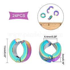 12Pairs PVD Vacuum Plating 304 Stainless Steel Clip-on Earring Findings&nbsp;STAS-UN0030-44