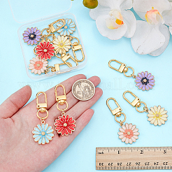 10Pcs 5 Styles Daisy Alloy Enamel Pendant Decoration&nbsp;HJEW-PH02102