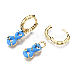 Brass Micro Pave Cubic Zirconia Huggie Hoop Earrings&nbsp;EJEW-T014-44G-NF