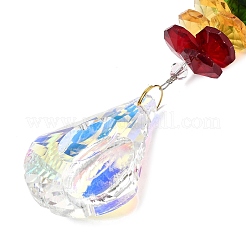 Alloy Rhinestone & Glass Teardrop Charm Suncatchers&nbsp;HJEW-E013-04G-A