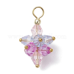 5Pcs Flower Acrylic Pendants&nbsp;PALLOY-JF03056