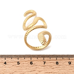 Snake 304 Stainless Steel Cuff Rings for Women&nbsp;RJEW-A091-15G