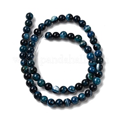 Natural Banded Agate Beads Strands&nbsp;G-I392-A01-6mm-02