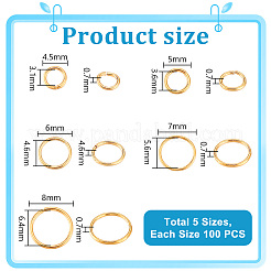 500PPcs 5 Style Brass Open Jump Rings&nbsp;KK-PH0003-58