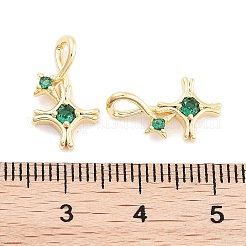 Brass with Cubic Zirconia Pendants&nbsp;KK-P271-34G