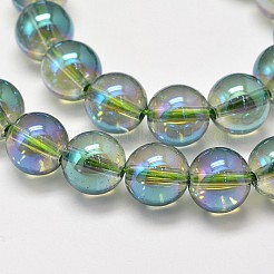 Electroplated Synthetic Quartz Bead Strands&nbsp;EGLA-J061-8mm-FR03