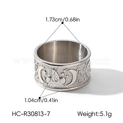 304 Stainless Steel Wide Band Finger Rings for Women&nbsp;WG0EAB9-01