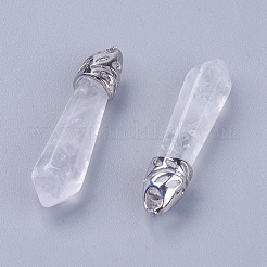 Natural Quartz Crystal Pointed Pendants&nbsp;G-F228-06N-RS