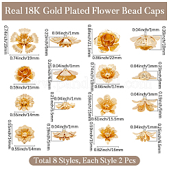 16Pcs 8 Styles Brass Bead Caps&nbsp;KK-BBC0023-52