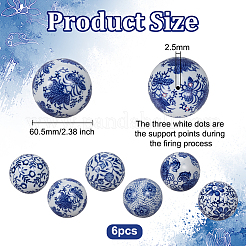 6Pcs 6 Styles Handmade Porcelain Beads&nbsp;PORC-OC0001-16