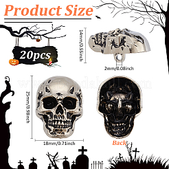 20Pcs Alloy Skull Shank Buttons&nbsp;FIND-PH0026-24B