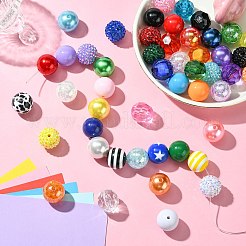 Round Opaque Acrylic Beads Kit&nbsp;OACR-CJC0002-05B
