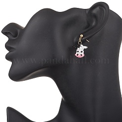 Cattle Glass Seed Bead Woven Stud Earrings&nbsp;EJEW-MZ00596