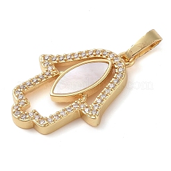 Brass Micro Pave Clear Cubic Zirconia Pendants&nbsp;KK-I712-60G-02