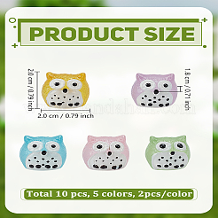 10Pcs 5 Colors Luminous Resin Owl Display Decorations&nbsp;DJEW-LP0001-30
