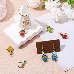 10Pcs 5 Colors Glass Seed Beads Alloy Pendants&nbsp;FIND-TA0005-74