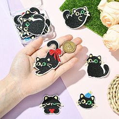 12Pcs 6 Styles Cat Shapes Computerized Embroidery Cloth Iron On/Sew On Patches&nbsp;PATC-CJ0001-06