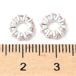 Brass Micro Pave Cubic Zirconia Beads&nbsp;KK-A253-11S-03