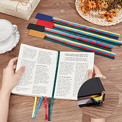 5Pcs 5 Colors Colorful Ribbon PU Leather Bookmarks&nbsp;AJEW-CP0003-86B