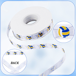 25 Yards Sport Ball Theme Printed Polyester Grosgrain Ribbon&nbsp;OCOR-WH20002-03B-03