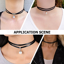 4Pcs Imitation Leather Double Layer Choker Necklaces&nbsp;NJEW-SC0001-68