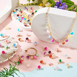 90Pcs 15 Colors Glass Pendants&nbsp;PALLOY-TAC0290