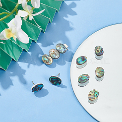 10Pcs Natural Paua Shell Cabochons&nbsp;FIND-BC0005-54