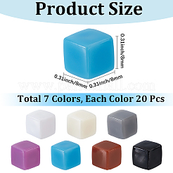 140Pcs 7 Colors Opaque Acrylic Beads&nbsp;AJEW-PA0001-04